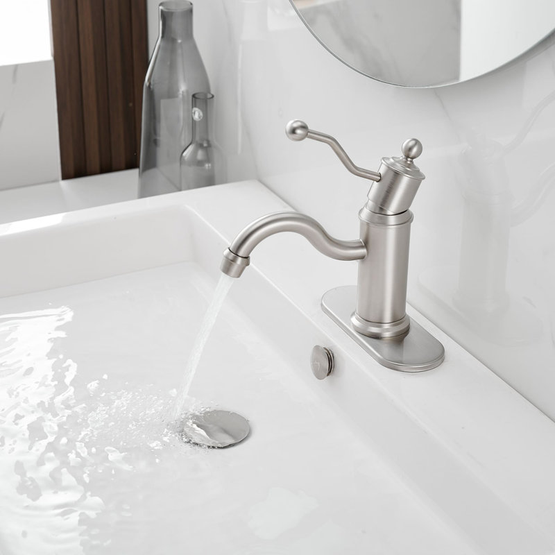 Single Hole Bathroom Faucet With Drain Assembly Single Handle Bathroom Sink Faucets Deck Mount Brass Bathroom Basin Taps