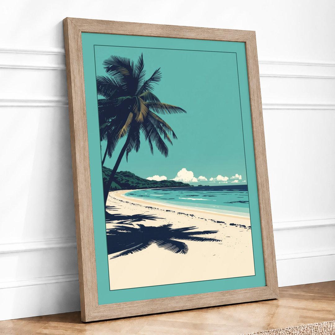 Tropical Palms Paradise Coastal - Framed Print