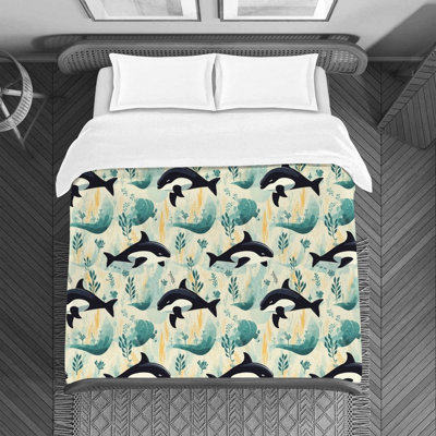 Killer Whale Animal Polyester Duvet Cover