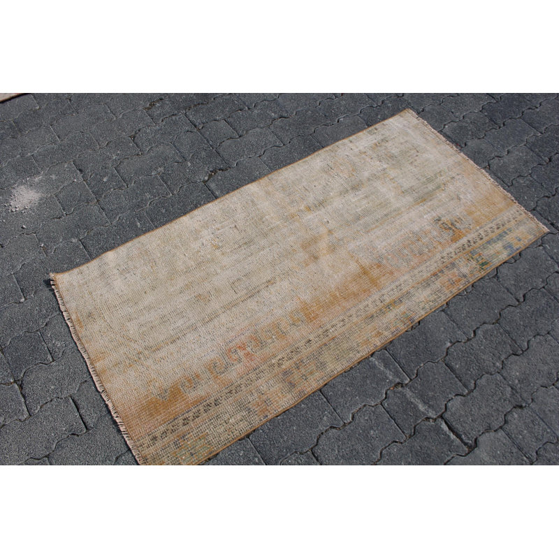 Hand-Knotted Vintage Turkish Oushak Rug - Durable Brown Entry Rug - Ideal Home Gift