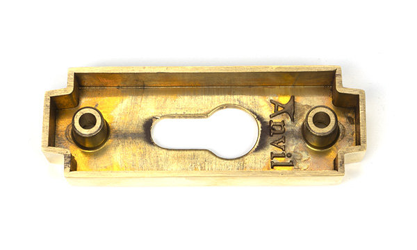 Art Deco Euro Escutcheon, Polished Brass