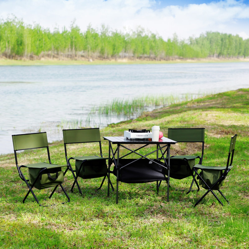 Ensemble de 5 ensembles repas de patio, Vert
