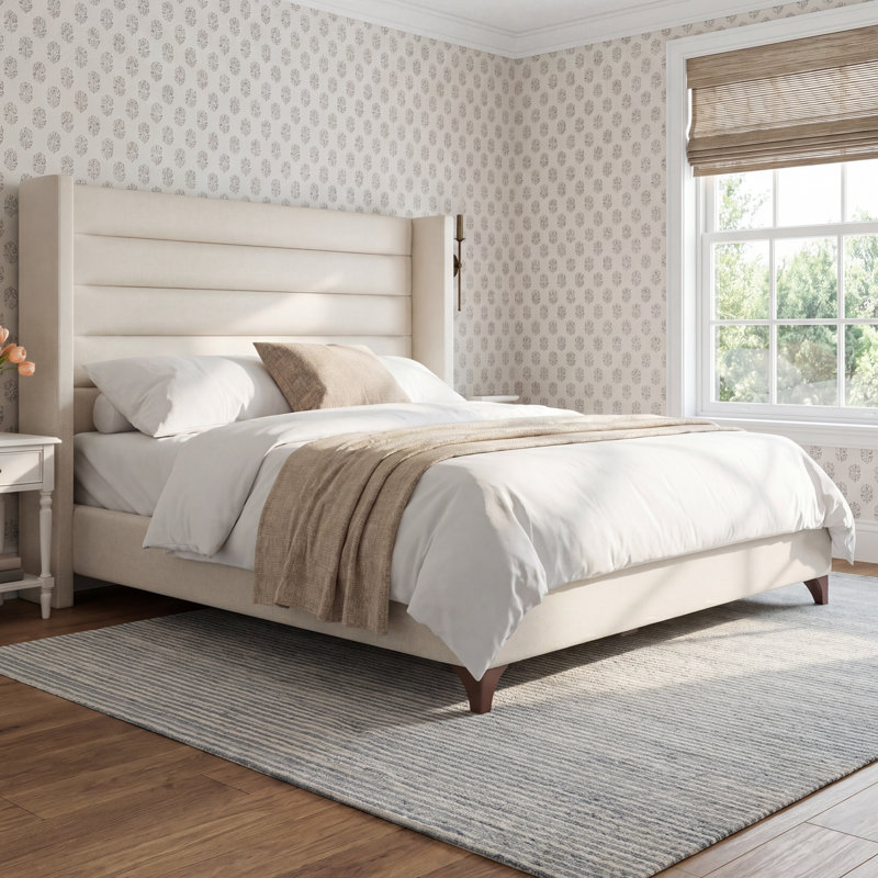 Miliyah Horizontal Channel Upholstered Bed, Charcoal Revolution®, Queen