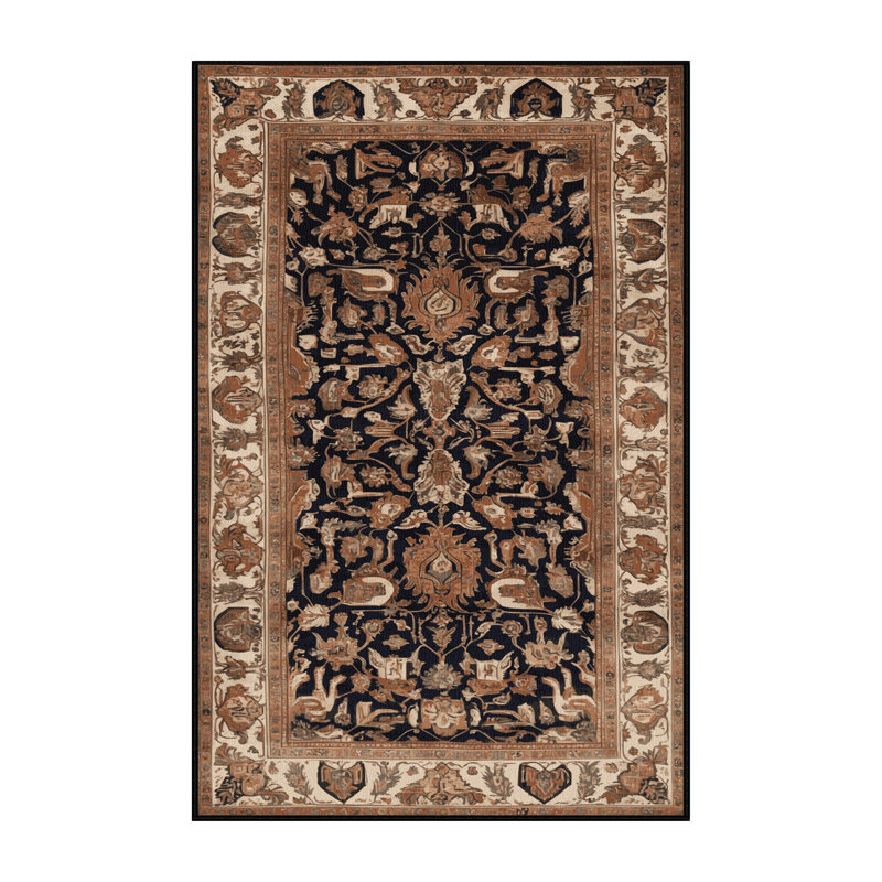 Tapis brun lavable à la machine, Rectangle 5 pi x 7 pi