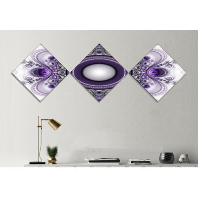 « mauve style fractal avec cercles », impression à multiples images sur toile