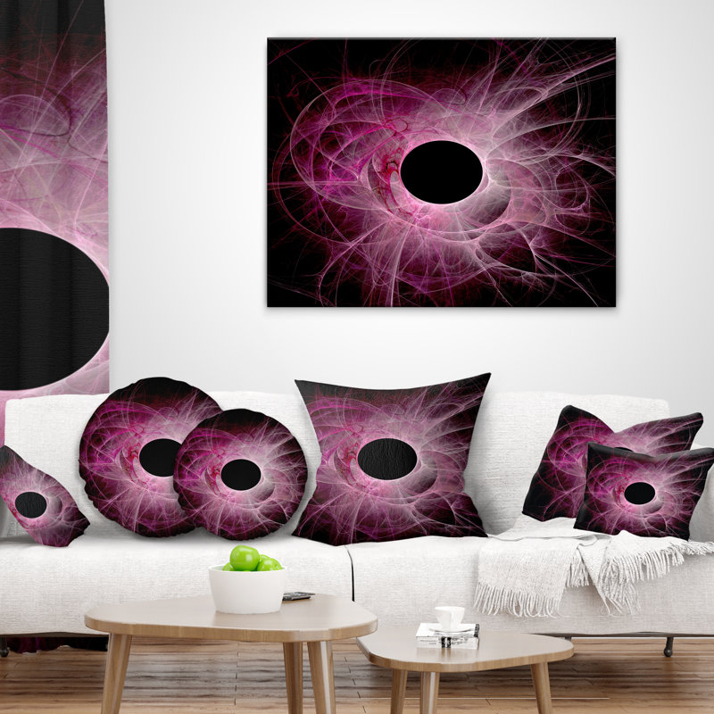 Coussin abstrait fractal, 18 po x 18 po, Coussin décoratif