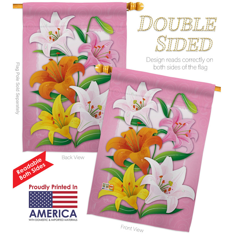 Double Sided 40'' H x 28'' W Polyester Flag Set