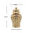 Debraa Handmade Ceramic Cutout Ginger Jar with Lid – Available in White & Gold (2 Sizes)-1923324328-1923324326