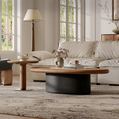 Medieval-style oval coffee table set