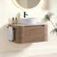 Meuble-lavabo Erba de 30 po avec lavabo, armoire murale en chêne miel avec porte-serviettes gratuit, lavabo simple en céramique blanche, sans drain et robinet, pré-assemblé-134183976