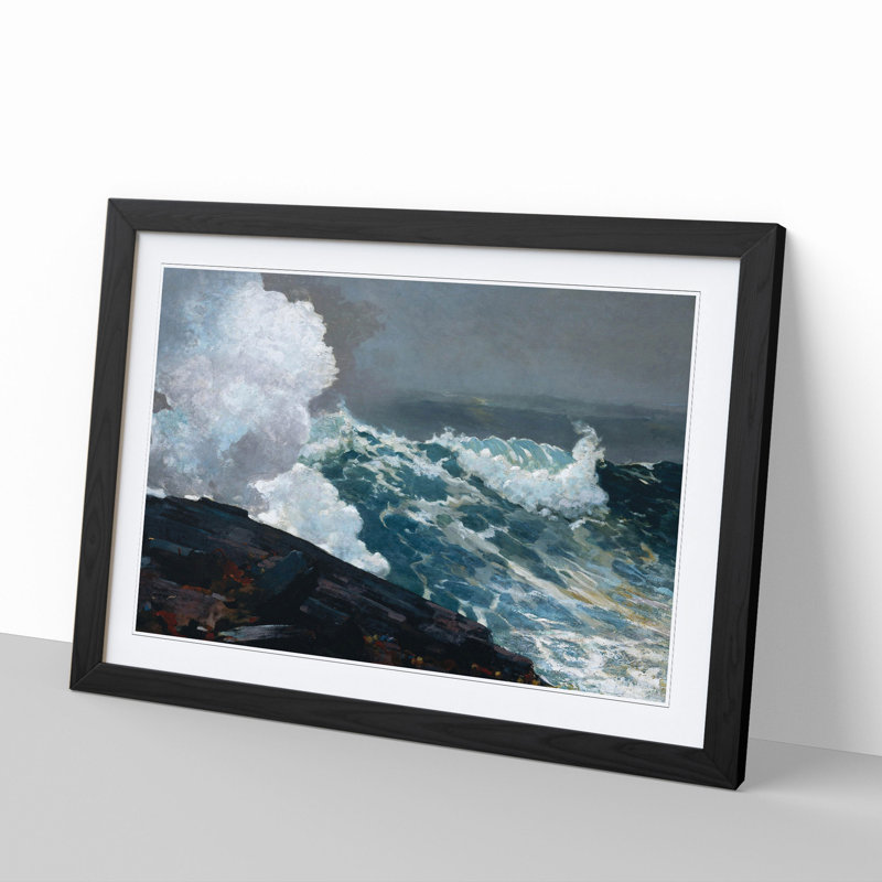Northeaster by Winslow Homer - Picture Frame Painting, 48cm H x 65cm W x 2cm D, Black Framed