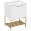 Meuble-lavabo blanc avec tablette Buldan