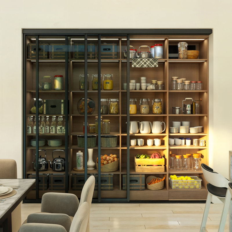3 panneaux - cadre noir - placard et cloison, Clair, 72 po x 80 po