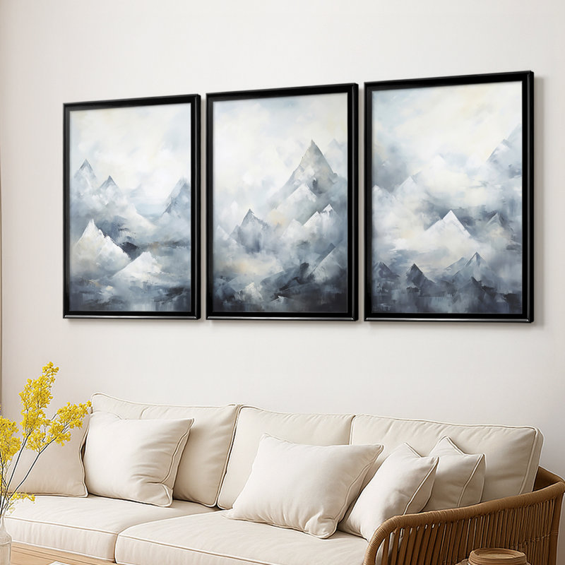 LANDSCAPES Series CCXXXIV - Toile tendue avec châssis sur mesure - 3 pièces, H 19 po x l 45 po