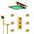 Trialo Solid Brass Color Changing LED Rain Shower Head with Adjustable Jets-48170761