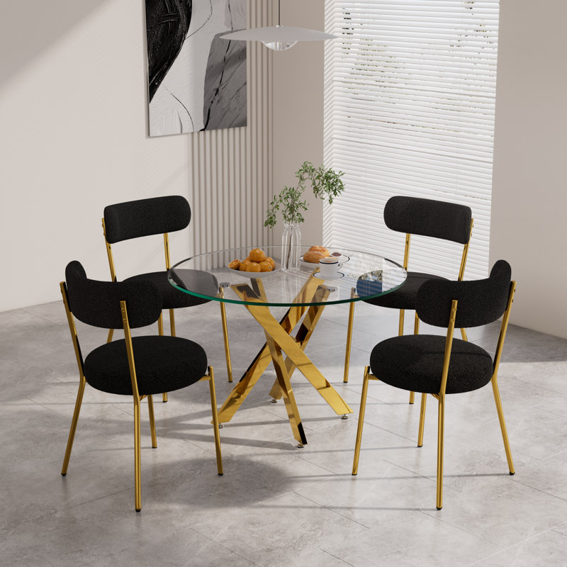Ensemble de table de salle à manger 5 pièces pour 4 personnes, Noir