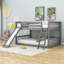 Full Over Full Bunk Bed with Slide and Ladder-1126645127