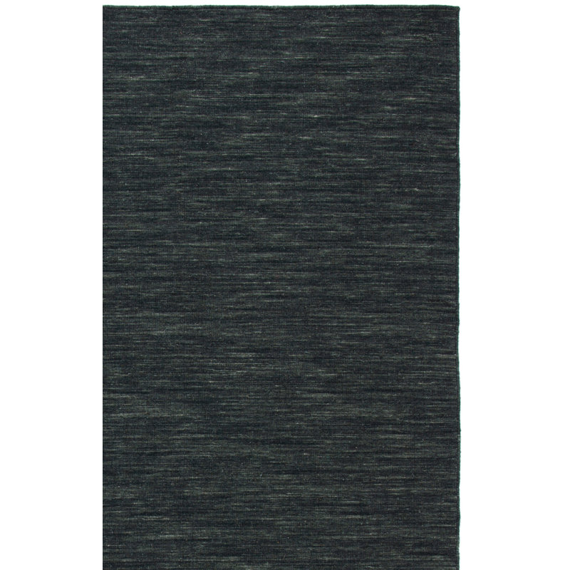 Kilim Hand Loomed Wool/Cotton Rug in Charcoal/Gray, Rectangle 3' x 5'