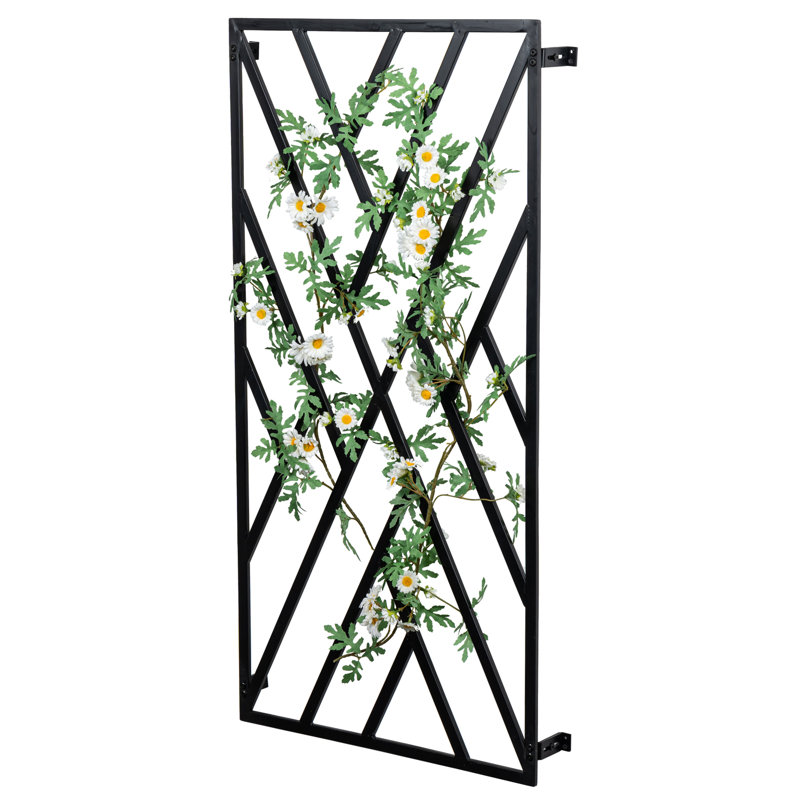 Wall Black Metal Geometric Garden Trellis