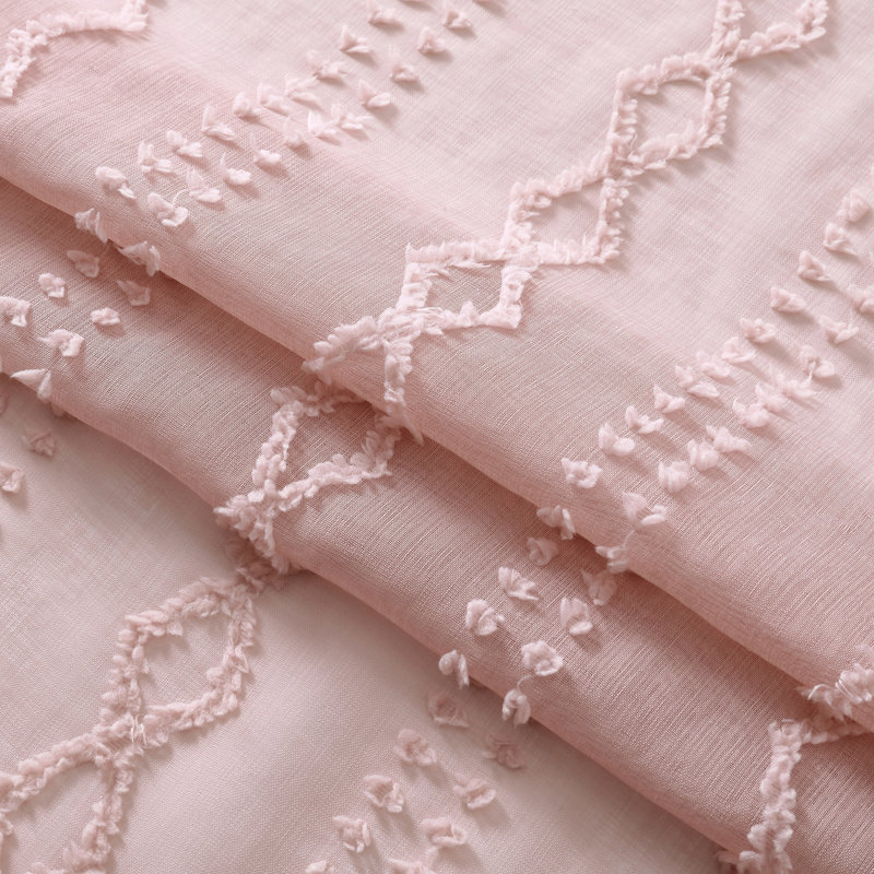 Haldeman Semi Sheer Curtain Single Panel, 52" W x 84" L, Blush
