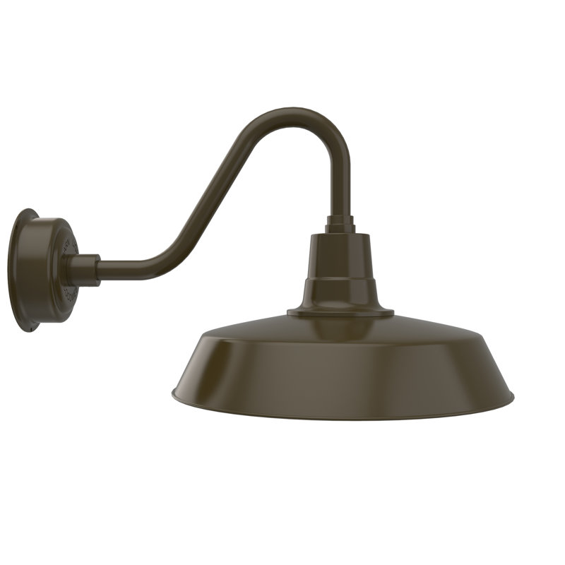 Luminaire de grange d'extérieur à DEL Haleigh, Bronze acajou, H 15 po x l 18 po x p 25,25 po