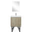 Meuble-lavabo rustique pour salle de bain avec comptoir en quartz blanc, robinet et miroir mural 18 po-2020999855