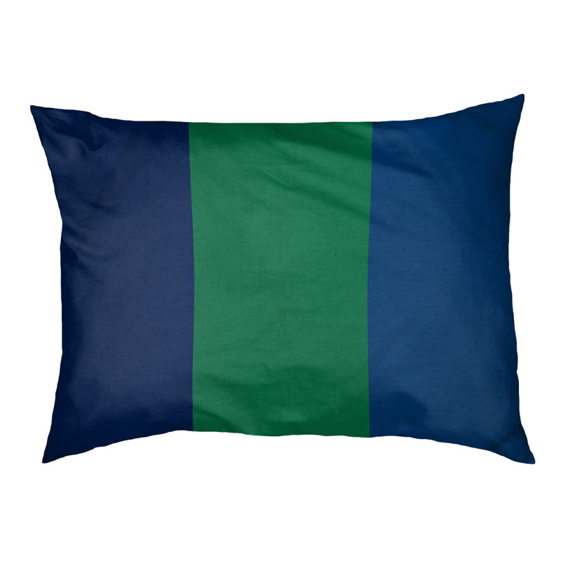 Coussin rectangulaire designer Minnesota, Moyen (L 30 po x l 40 po), Bleu / vert / bleu foncé