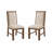 Transitional Style 2Pcs Side Chairs Rustic Oak Solid Wood