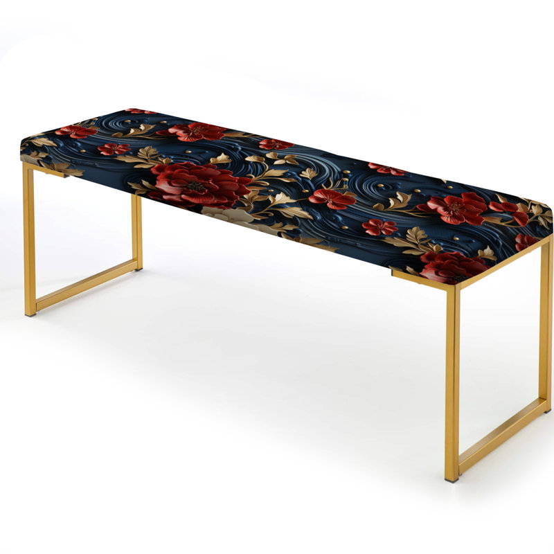 Laque artistique - Banc rembourré doré chinois