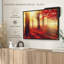 Impression sur toile forêt rouge vif-100689108