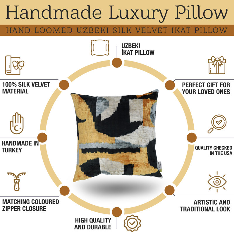 Square Pillow Cover & Insert, Abstract, 18" H x 18" W