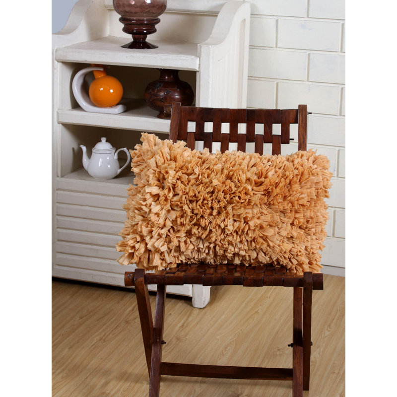 Cotton Reversible Throw Pillow, 14" x 20", Beige