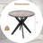 Anisty Round Faux Marble Top Solid Wood Base Dining Table-97975217