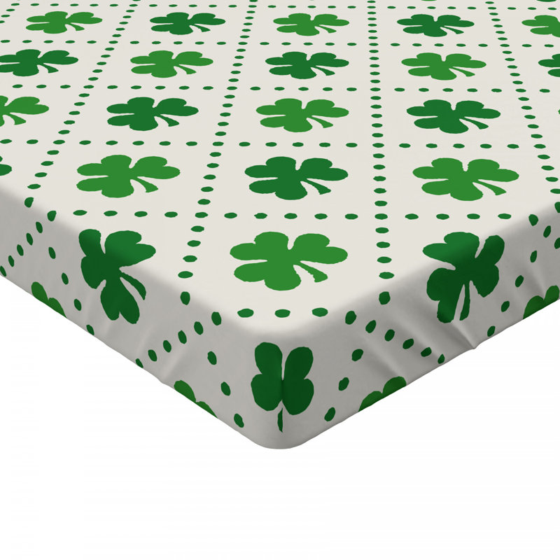Full Green Floral Microfiber Fitted Bed Sheet