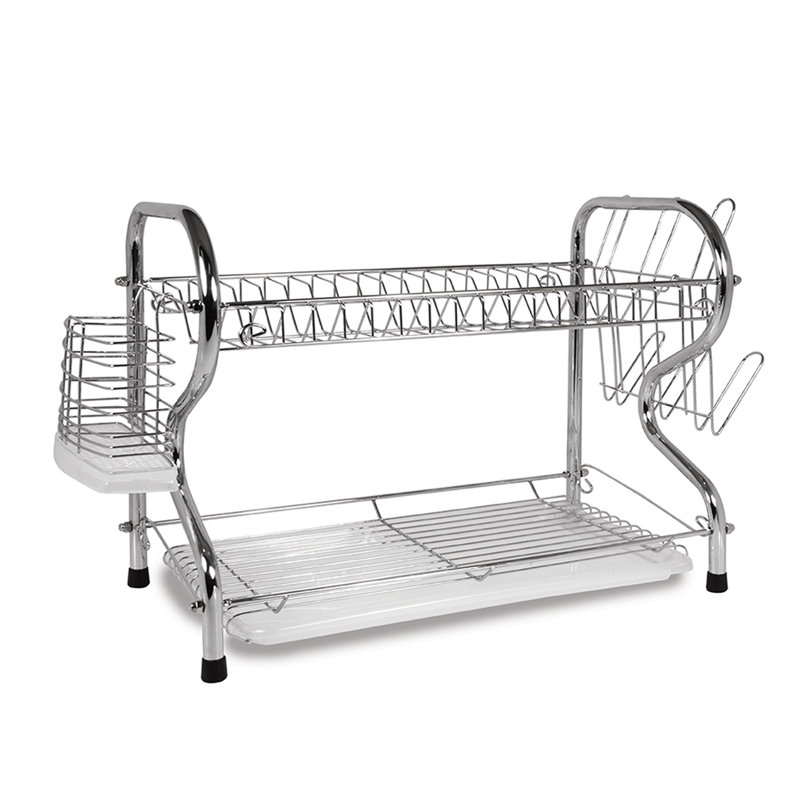 Two Tier Dish Rack, 16" H x 22" W x 10" D