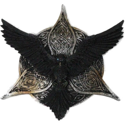 Norse Viking Gothic Raven Crow With Triquetra Knotwork Disc Incense Burner