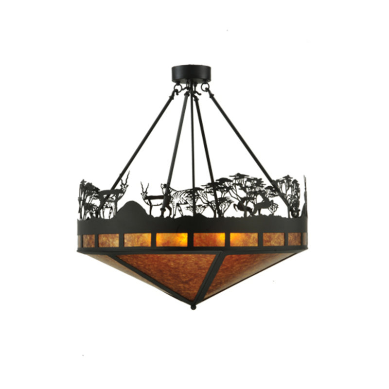 Luminaire suspendu noir 6 lumières Jaesa
