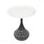 Table basse à piédestal pour salon en métal martelé à la main Accent blanc + noir
