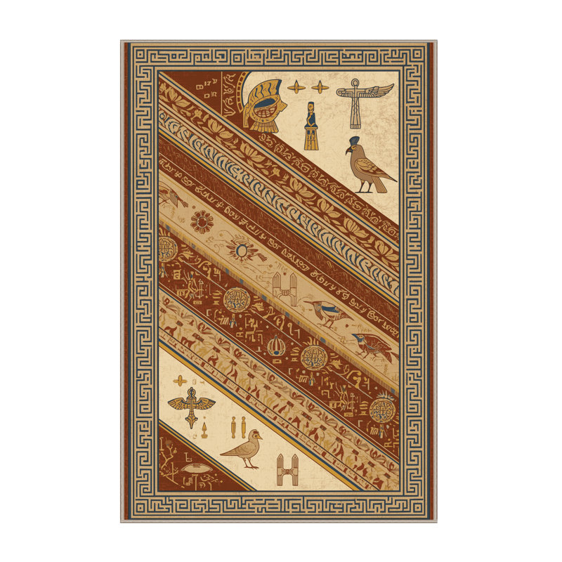 Tapis oriental brun lavable à la machine Aarav, 7 x 10