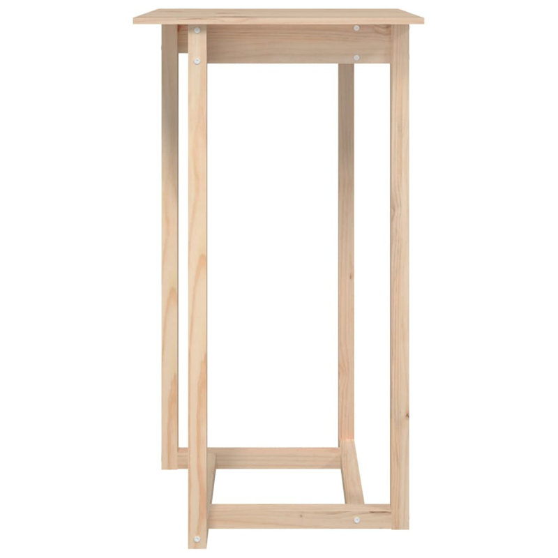 Bar Table White 23.6"X23.6"X43.3" Solid Wood Pine, Brown