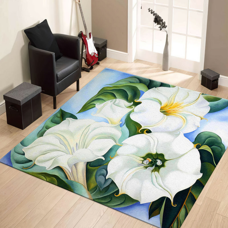 Non-Woven Soft Type Printed Rug Featuring an Intricate Geometric Pattern Perfect for Enhancing Your Living Room Or Bedroom Decor