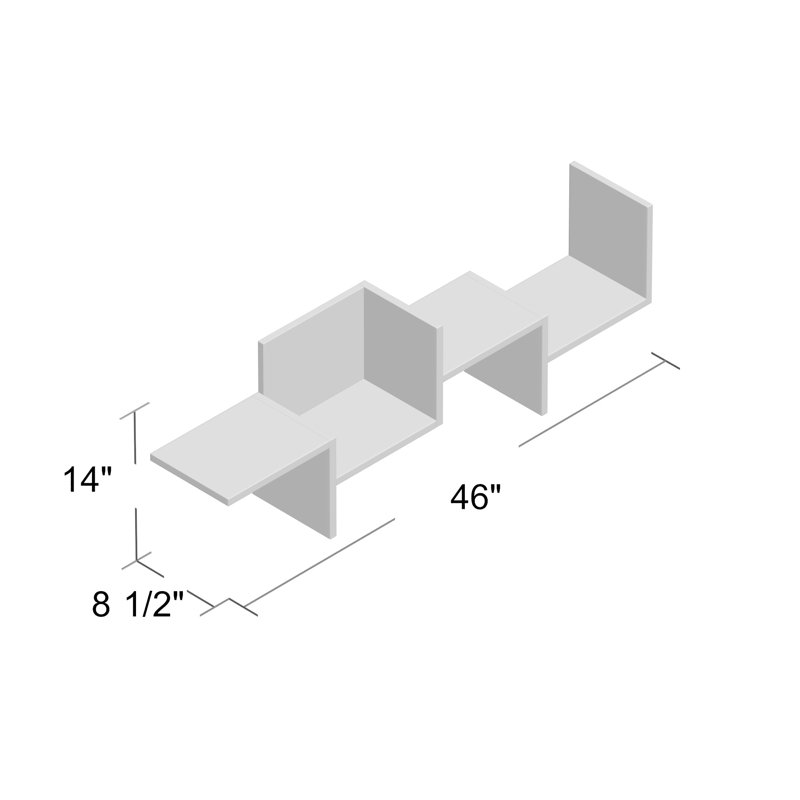 Averell Geometric Floating Wall Shelf, Oak