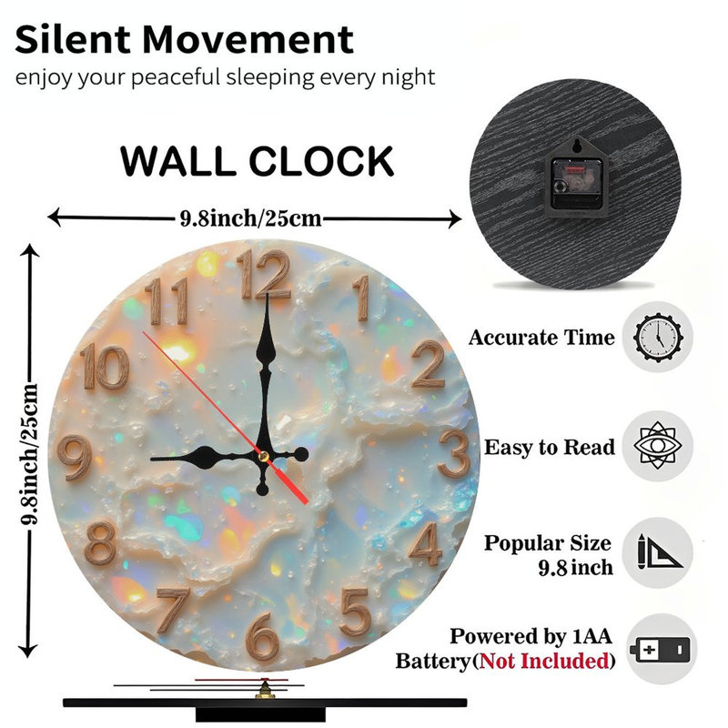 Horloge opale avec chiffres
