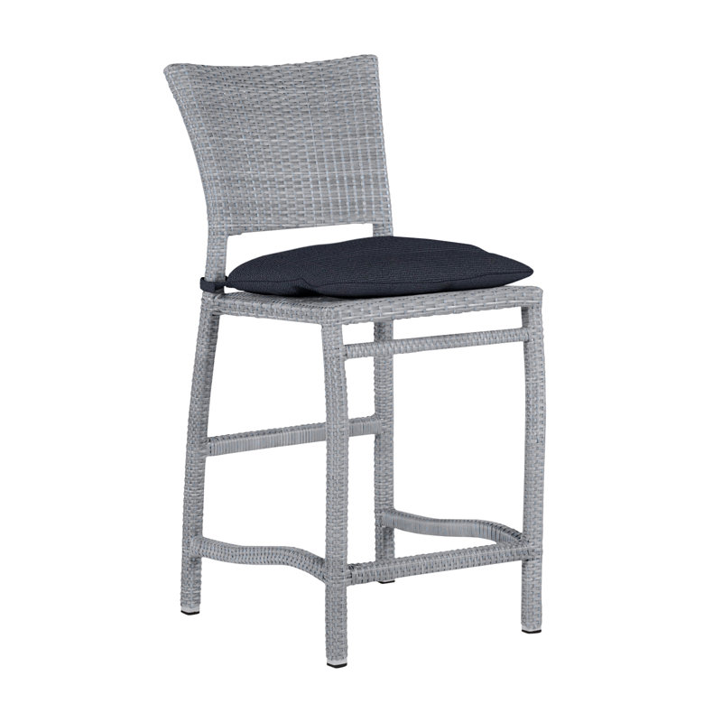 Tabouret de comptoir 24 po Skye - Huître, Huître, Welt, Lin marine
