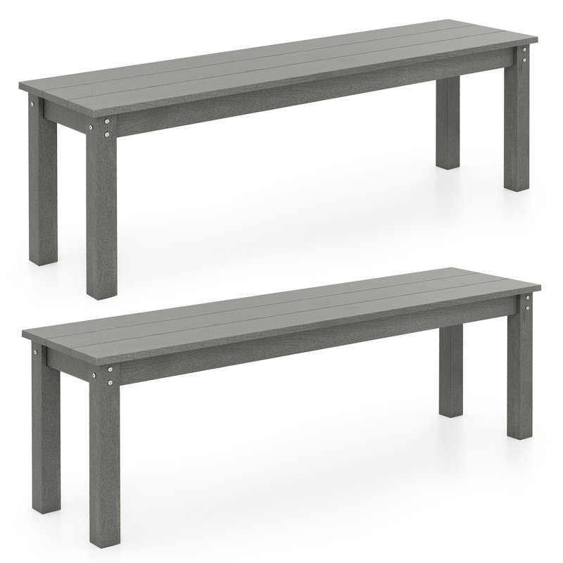Banc de jardin 2 pièces en PEHD 55 po, Gris
