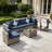 7-Piece Rattan Outdoor Sectional Seating Group with Cushions-1863570578-1869560885