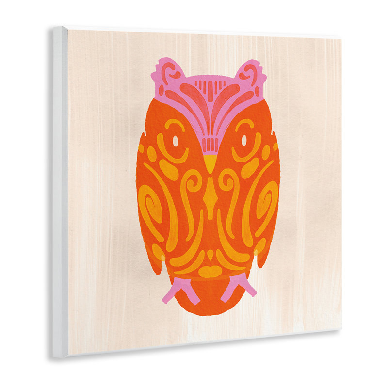 Plaque murale Vibrant Folk Owl, par The Paper Curator