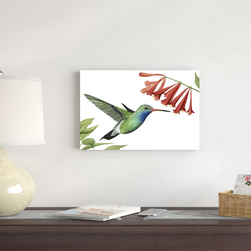 Colibri et fleur II, H 12 po x l 18 po x P 1,25 po