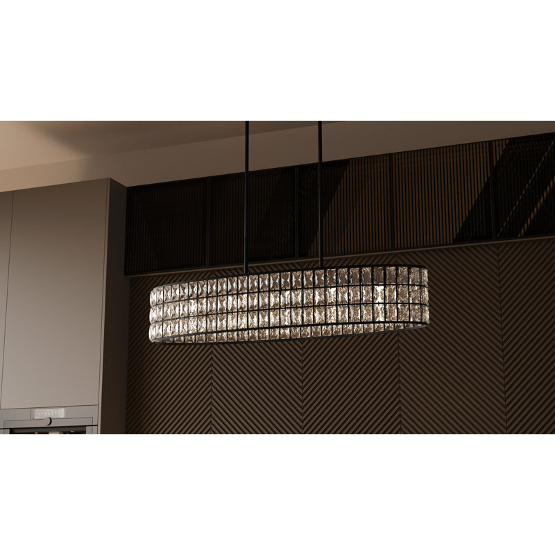 Gibson Linear Chandelier, Matte Black