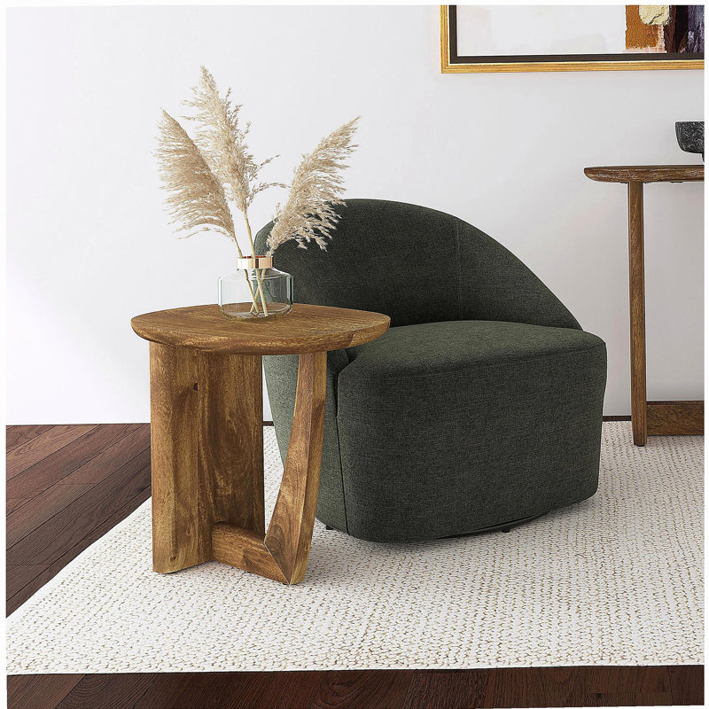 Alamitos Brown Solid Mango Wood Decorative Side Table